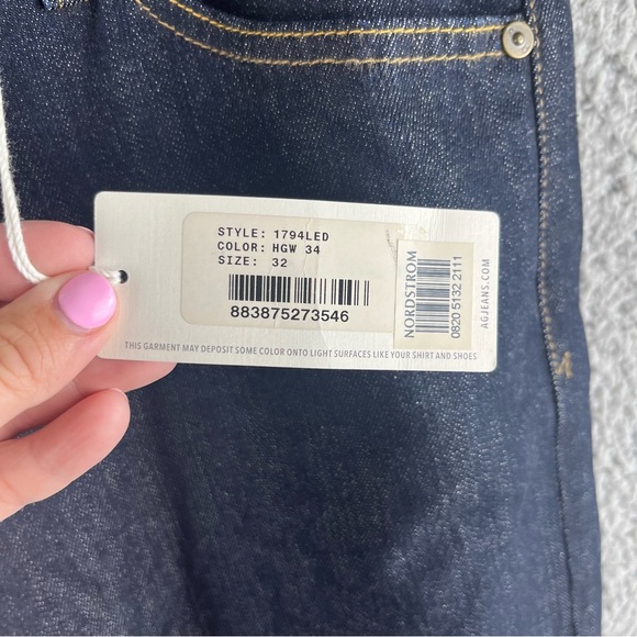 AG Adriano Goldschmeid Men's Dark Wash Size 32x34 Everett Slim Blue Jeans - Picture 2 of 14